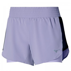 Mizuno 2in1 4.5 Shorts Dame Lilla | Danmark M4571HN