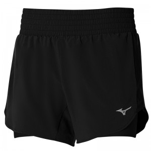 Mizuno 2in1 4.5 Shorts Dame Sort | Danmark M3574GU