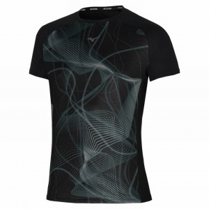 Mizuno Aero Tee T Shirts Herre Sort | Danmark M0852RJ