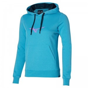 Mizuno Athletics Grafisk Hoody Toppe Dame Blå | Danmark M3297DS