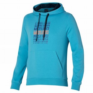 Mizuno Athletics Grafisk Hoody Toppe Herre Blå | Danmark M5341UK