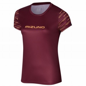 Mizuno Athletics Grafisk Tee T Shirts Dame Mørkerød | Danmark M3018JH