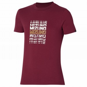 Mizuno Athletics Mizuno Tee T Shirts Herre Mørkerød | Danmark M3940TZ