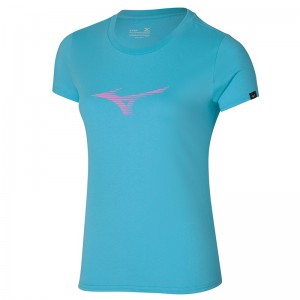 Mizuno Athletics RB Tee T Shirts Dame Blå | Danmark M2094EN