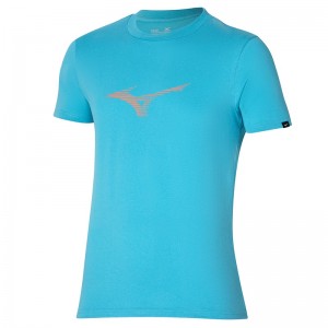 Mizuno Athletics RB Tee T Shirts Herre Blå | Danmark M0571GE