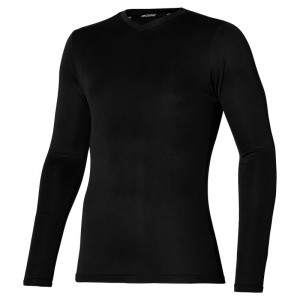 Mizuno BT Under V Neck Longsleeve Toppe Herre Sort | Danmark M1072FO