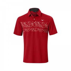 Mizuno Breath Thermo Grafisk Polo Herre Rød | Danmark M4790VC