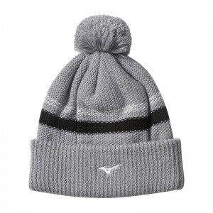 Mizuno Breath Thermo Pom Pom Hat Dame Grå | Danmark M1056NC