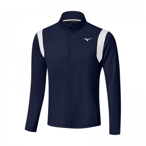 Mizuno Breeze Elite 1/4 Zip Toppe Herre Mørkeblå | Danmark M2805WA