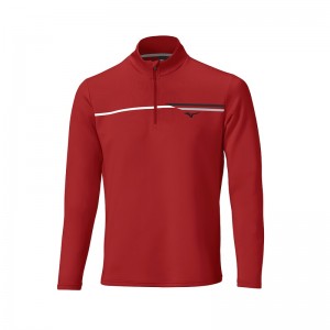 Mizuno Brze Tstripe 1/4 Zip Toppe Dame Rød | Danmark M5124SV