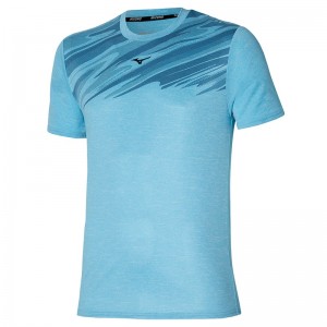 Mizuno Core Grafisk Tee T Shirts Herre Blå | Danmark M5781LV