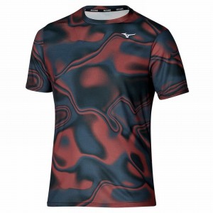 Mizuno Core Grafisk Tee T Shirts Herre Rød Sort | Danmark M4921LJ