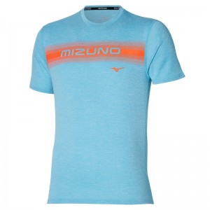 Mizuno Core Mizuno Tee T Shirts Herre Blå | Danmark M7625QH