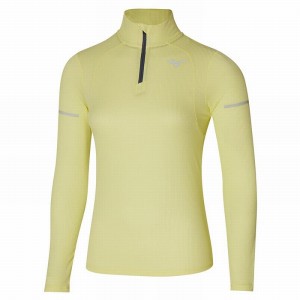 Mizuno Dryaeroflow LS HZ Toppe Dame Lysegrøn Gul | Danmark M8659WT