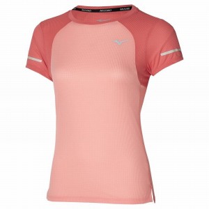 Mizuno Dryaeroflow Tee T Shirts Dame Abrikos Lyserød | Danmark M9245WR