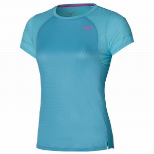 Mizuno Dryaeroflow Tee T Shirts Dame Blå | Danmark M8405MT