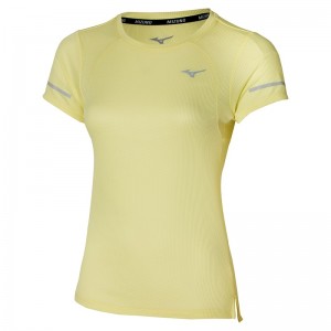 Mizuno Dryaeroflow Tee T Shirts Dame Lysegrøn Gul | Danmark M7186PF