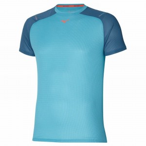 Mizuno Dryaeroflow Tee T Shirts Herre Blå | Danmark M5910NC