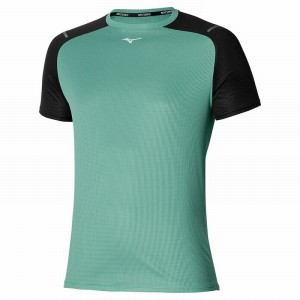 Mizuno Dryaeroflow Tee T Shirts Herre Blå Sort | Danmark M0135TP