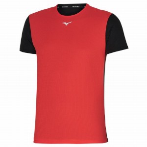 Mizuno Dryaeroflow Tee T Shirts Herre Rød Sort | Danmark M7961RI