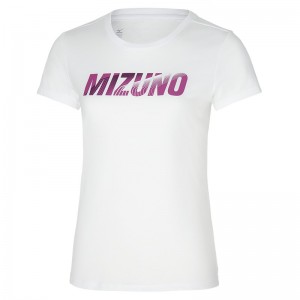 Mizuno Grafisk Tee T Shirts Dame Hvide | Danmark M4582KF