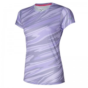 Mizuno Impulse Core Grafisk Tee T Shirts Dame Lilla | Danmark M5072EA