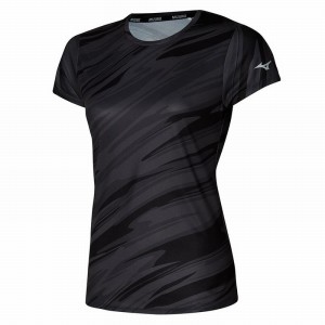 Mizuno Impulse Core Grafisk Tee T Shirts Dame Sort | Danmark M6372OS