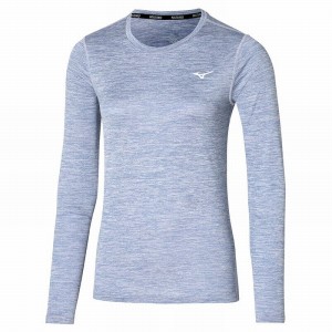 Mizuno Impulse Core LS Tee T Shirts Dame Blå | Danmark M0329XQ