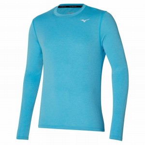 Mizuno Impulse Core LS Tee T Shirts Herre Blå | Danmark M5091NM