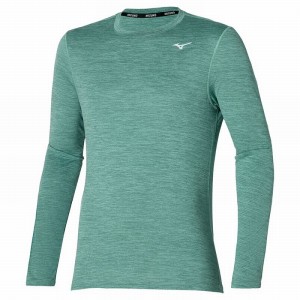 Mizuno Impulse Core LS Tee T Shirts Herre Blå | Danmark M3258NA