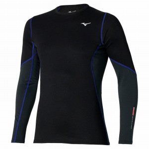 Mizuno Merino Uld Crew Toppe Herre Sort Blå | Danmark M6874PD