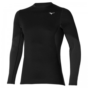 Mizuno Merino Uld Crew Toppe Herre Sort | Danmark M6039FY