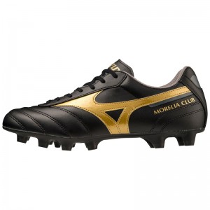 Mizuno Morelia II Club Fodboldstøvler Dame Sort Guld | Danmark M2679HE