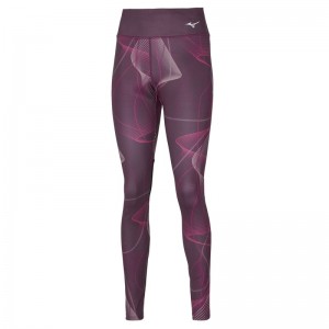 Mizuno Printed Tights Dame Lilla | Danmark M7845UN