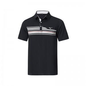 Mizuno QD Elite Stripe Polo Herre Sort | Danmark M7863DL