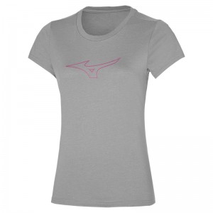 Mizuno Rb Logo Tee T Shirts Dame Grå | Danmark M7849SK