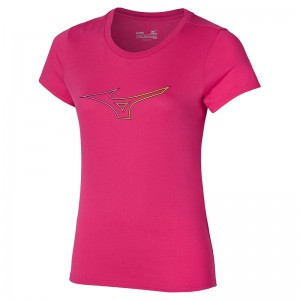 Mizuno Rb Logo Tee T Shirts Dame Lyserød | Danmark M0876KS