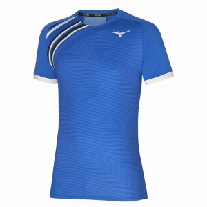 Mizuno Shadow Grafisk Tee T Shirts Herre Blå | Danmark M4596SD