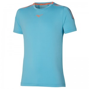 Mizuno Shadow Tee T Shirts Herre Blå | Danmark M8574ZR