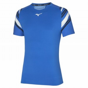 Mizuno Shadow Tee T Shirts Herre Blå | Danmark M2673DG