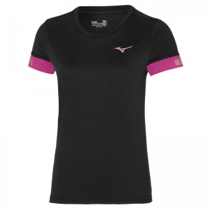 Mizuno Tee T Shirts Dame Sort | Danmark M6814OH