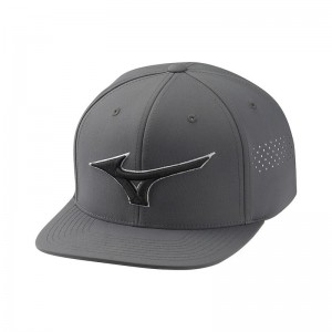 Mizuno Tour Flade Snapback Hat Herre Mørkegrå | Danmark M3459HN