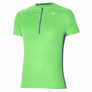 Mizuno Trail Dryaeroflow HZ Tee T Shirts Herre Lysegrøn | Danmark M6758NA