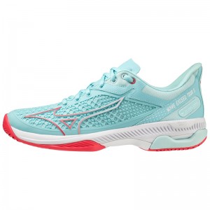 Mizuno Wave Exceed Tour 5 AC Tennissko Dame Turkis Koral Hvide | Danmark M6597SW