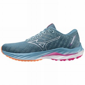 Mizuno Wave Inspire 19 Løbesko Dame Blå Hvide | Danmark M7052UH