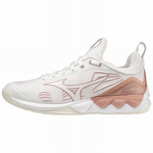 Mizuno Wave Luminous 2 Volleyballsko Dame Hvide Lyserød | Danmark M2359VI