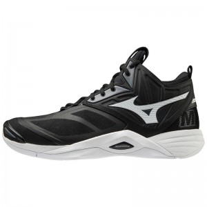 Mizuno Wave Momentum 2 Mid Volleyballsko Herre Sort Hvide | Danmark M2941LI