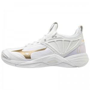 Mizuno Wave Momentum 2 Volleyballsko Dame Hvide Guld | Danmark M6219KS