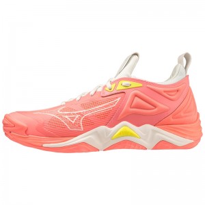 Mizuno Wave Momentum 3 Volleyballsko Dame Koral Sort | Danmark M0192GC