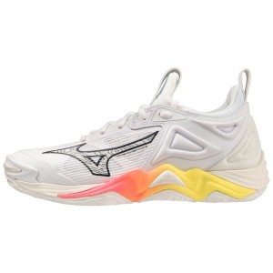 Mizuno Wave Momentum 3 Volleyballsko Dame Hvide Lyserød | Danmark M7125PG